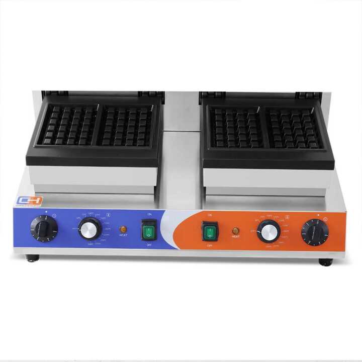 Máquina de waffles eléctrica dupla 1,5+1,5KW 63X380X270h m