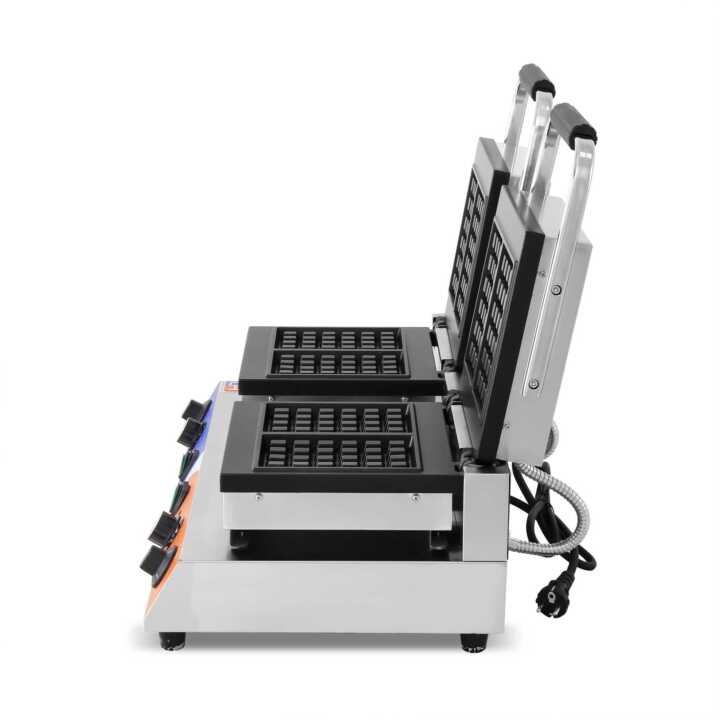 Máquina de waffles eléctrica dupla 1,5+1,5KW 63X380X270h m