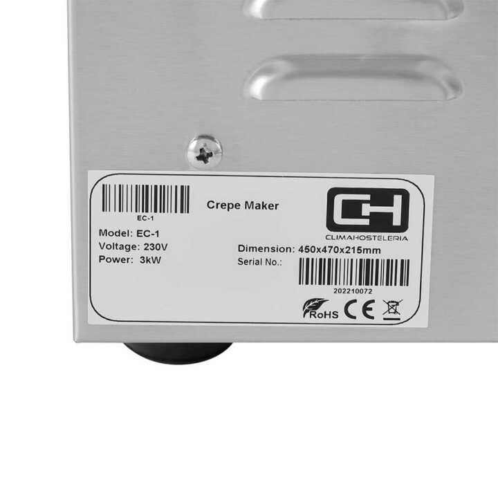 Máquina de fazer crepes eléctrica 3KW 450x490x220h mm