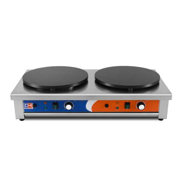 Máquina de fazer crepes eléctrica dupla 3+3KW 890x490x220h mm