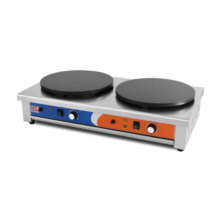 Máquina de fazer crepes eléctrica dupla 3+3KW 890x490x220h mm