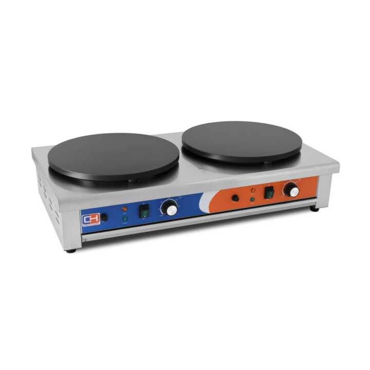 Máquina de fazer crepes eléctrica dupla 3+3KW 890x490x220h mm