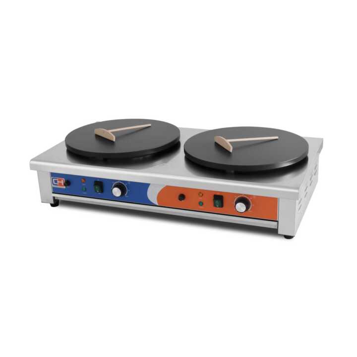 Máquina de fazer crepes eléctrica dupla 3+3KW 890x490x220h mm