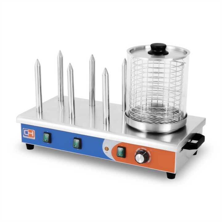 Máquina de 6 espetos para Hot Dogs 6 espetos 660x290x410h mm