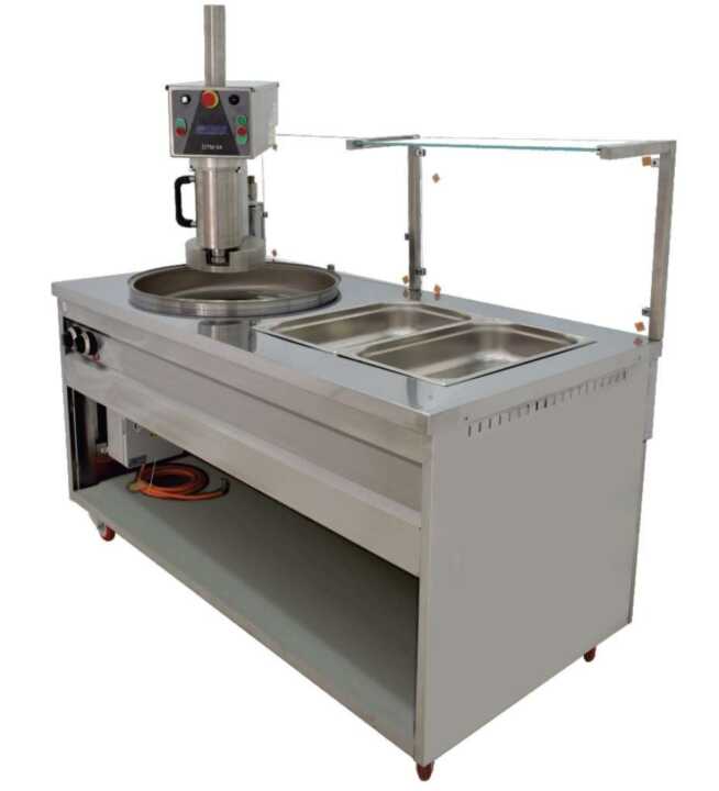 Fritadeira eléctrica para churros 1600x800x850h mm com 1 frigideira de 600mm e 2 tabuleiros GN1/1