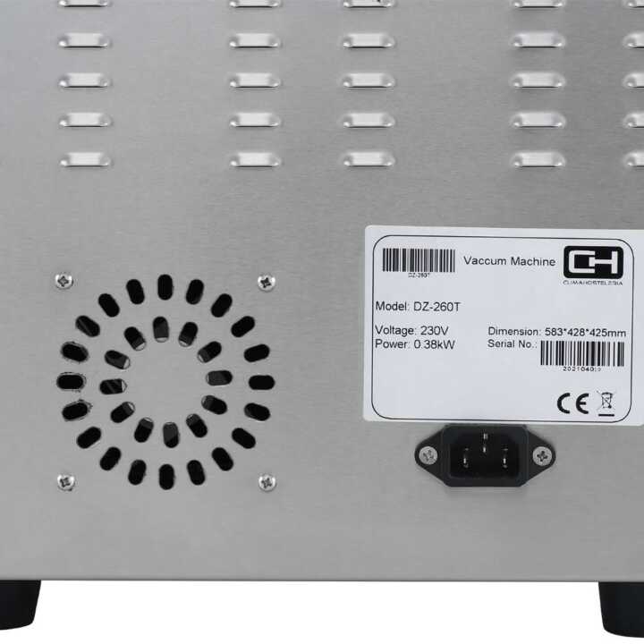 Máquina de vácuo de mesa de 1 barra de selagem a vácuo 260 mm de 510x350x390h mm