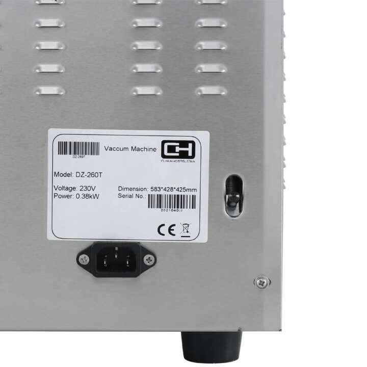 Máquina de vácuo de mesa de 1 barra de selagem a vácuo 260 mm de 510x350x390h mm
