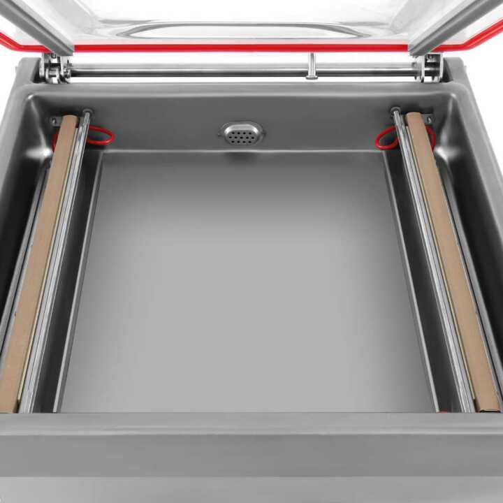 Máquina de embalagem a vácuo 2 barras de soldadura 400mm de 550x490x590h mm