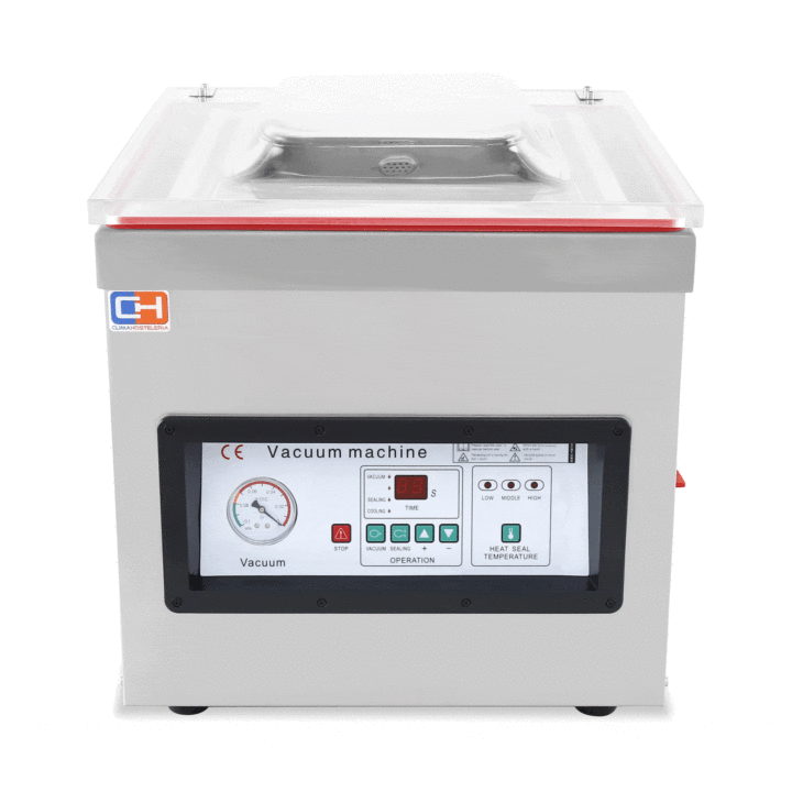 Máquina de embalagem a vácuo 2 barras de soldadura 400mm de 550x490x590h mm