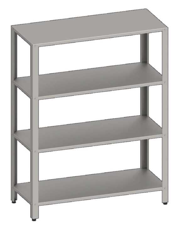 Estante de chão em aço inoxidável AISI 201 com 4 prateleiras 800x500x1800 mm