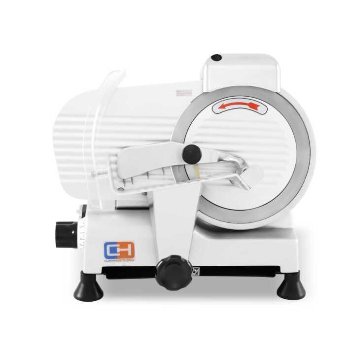 Fiambreira Lâmina de 220 mm e potência de 210 W Alumínio anodizado e base