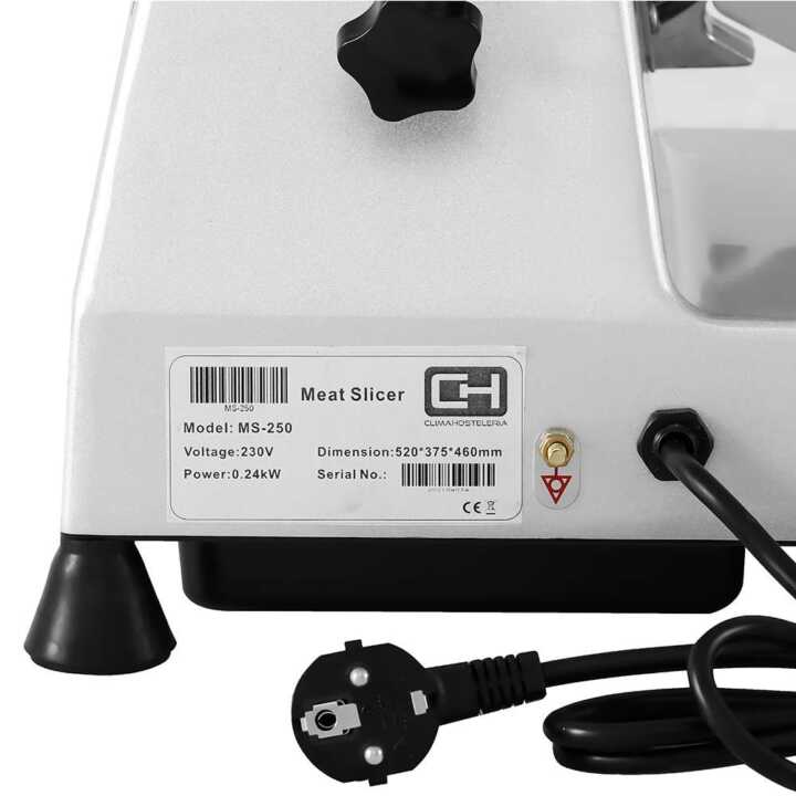 Fiambreira Lâmina de 250 mm e Potência 240W Alumínio Anodizado e Base
