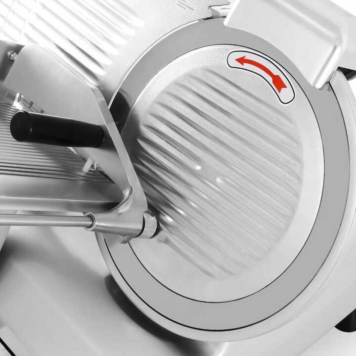 Fiambreira Lâmina de 300 mm e potência de 270 W Alumínio anodizado e base
