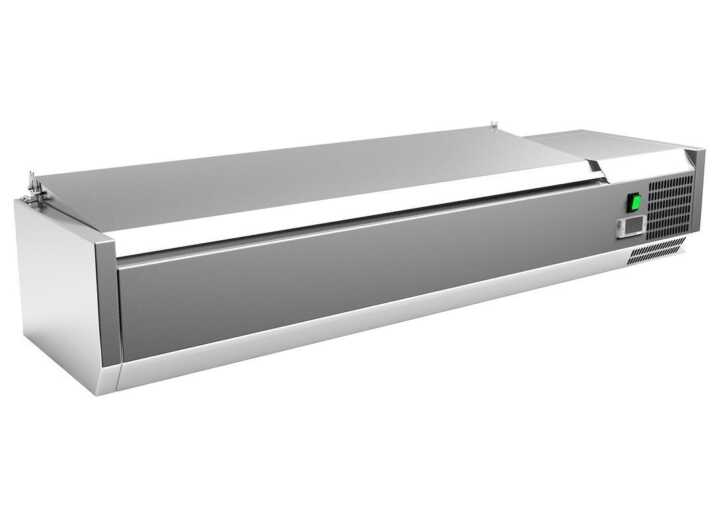 Vitrina com 6 tabuleiros GN1/4 com tampa 1400 x335 x270h mm
