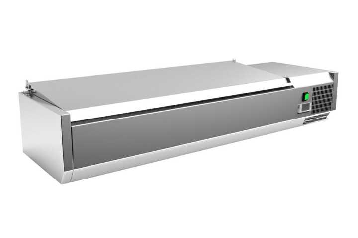 Vitrina 4 GN1/3 + 1 GN1/2 com tampa 1400 x395 x270h mm
