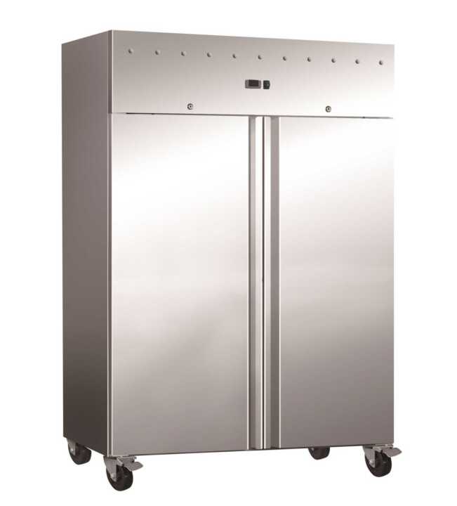 Armário para congelados GN2/1 Aço inoxidável 2 portas 1200 litros 1340x810x1989h