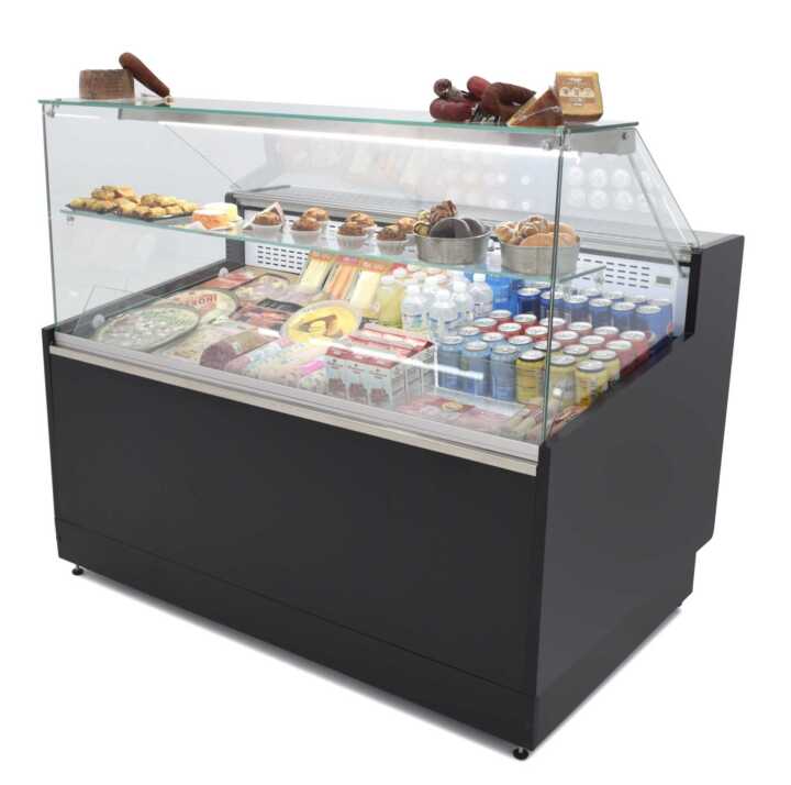 Armário expositor refrigerado 2 metros Profundidade 973 mm Frio estático Frio estático