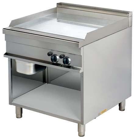 Fry Top a gás com ranhuras em aço de 15 mm cromado duro 15kw 850x900x900h mm