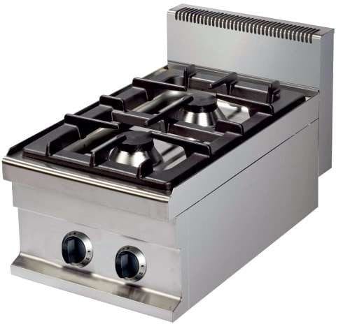 Fogão De Mesa A Gás 2 Queimadores 6+6Kw 400X700X290H mm