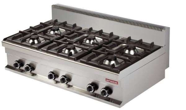 Fogão De Mesa A Gás 6 Queimadores 6X6Kw 1200X700X290H mm