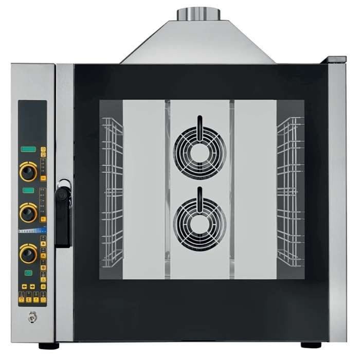 Forno De Convecção A Gás Electrónico Com Vapor 7 Tabuleiros Gn1/1