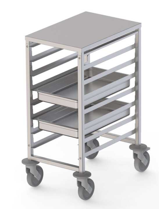 Carro De Tabuleiros Em Aço Inoxidável Para 8 Tabuleiros Gn1/1 460X640X900H mm