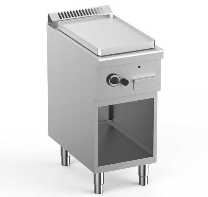 Frytop A Gás Em Aço Rectificado 40 Cm Com Potência De Armário 5 Kw