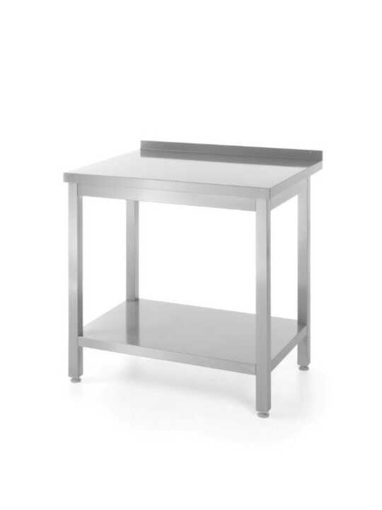 Mesa de trabalho borda e prateleira  - aparafusada, profundidade: 600 mm, 800x600x(H)850mm