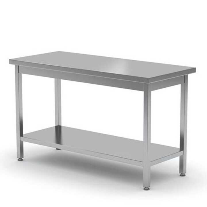 Mesa de trabalho com prateleira - aparafusada, profundidade: 600 mm, 1400x600x(H)850mm