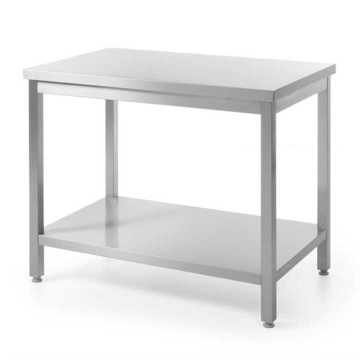 Mesa de trabalho com prateleira - aparafusada, profundidade: 600 mm, 1400x600x(H)850mm