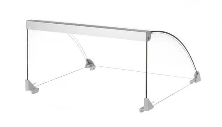 Cobertura de vidro para grelhas de salsichas, 470x401x(H)250mm