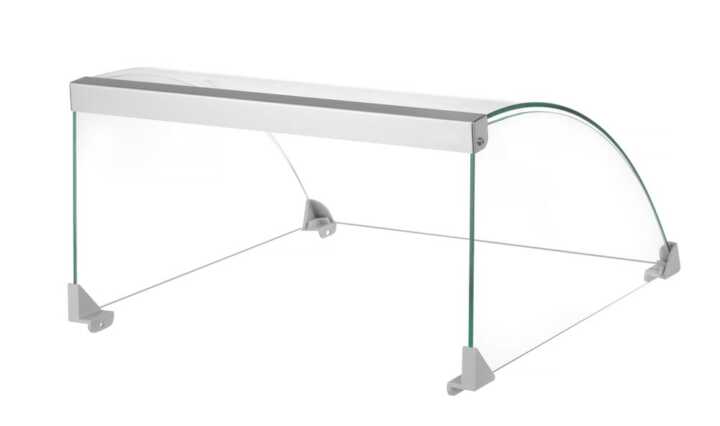 Cobertura de vidro para grelhas de salsichas, 470x477x(H)250mm