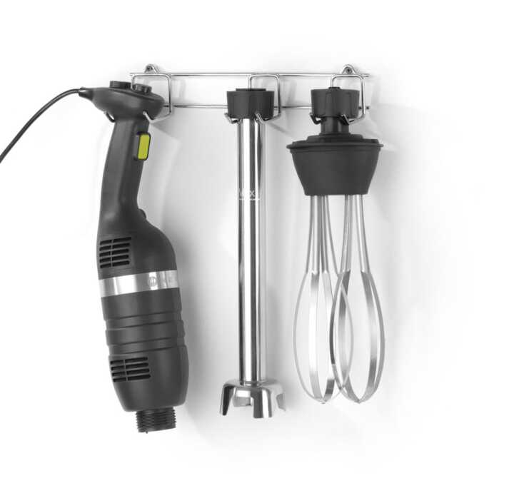 Conjunto: Triturador 350 com velocidade variável + batedor + suporte de parede, Preto, 230V/350W, ø100x110mm