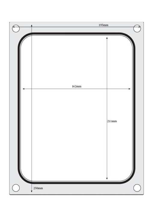 Tabuleiro para seladora térmica matrix, para um tabuleiro (227x178 mm) com três compartimentos