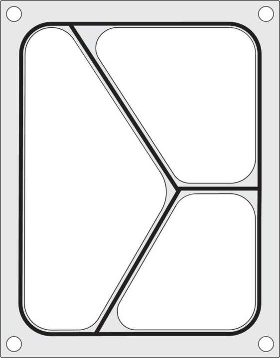 Tabuleiro para seladora térmica matrix, para um tabuleiro (227x178 mm) com três compartimentos