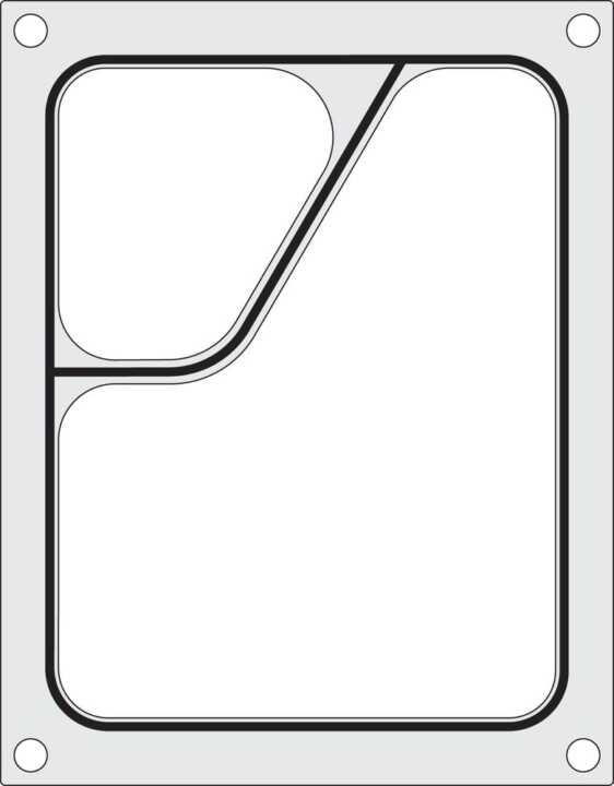 Tabuleiro para seladora térmica matrix, para um tabuleiro com 227x178 mm de dois compartimentos