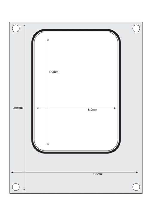 Tabuleiro para seladora térmica matrix, para um tabuleiro com um único compartimento com as medidas 187x137 mm