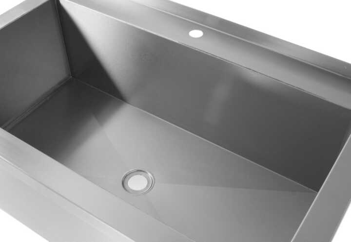 Mesa de Lavatório - soldado, profundidade: 700mm, cuba: 300mm, 1000x700x(H)850mm