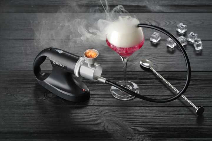 Pistola para defumar alimentos, recarregável – 3 velocidades de defumação, 215x70x(H)160mm