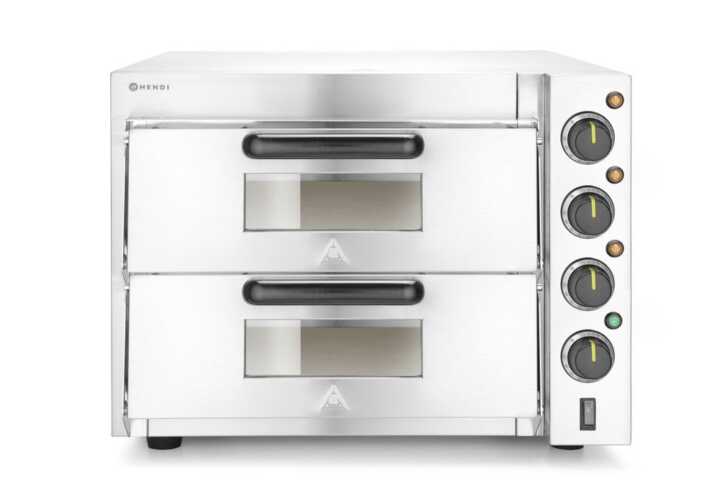 Forno de piza de convés duplo 3000W, Prateado, 230V/3000W, 580x560x(H)435mm