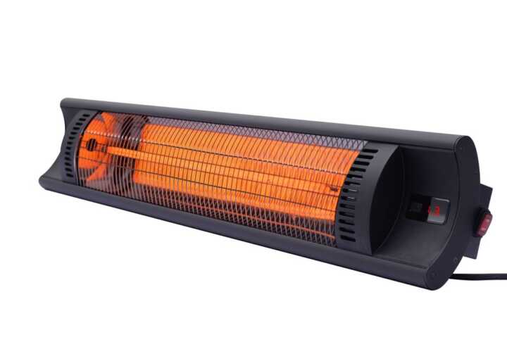 Aquecedor radiante de infravermelhos para pátio Bola, Preto, 230V/2500W, 912x185x(H)174mm
