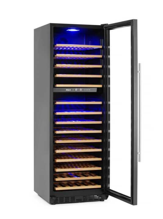 Frigorífico para vinho, 2 zonas, 160 garrafas, 447L, 220-240V/150W, 595x730x(H)1784mm