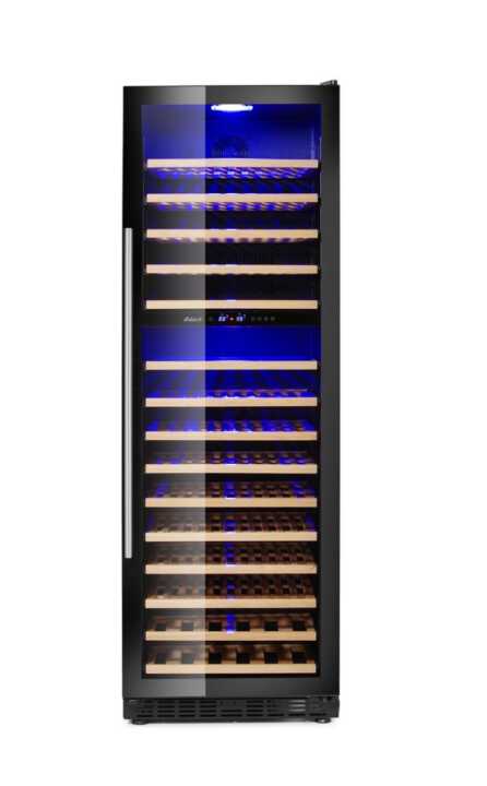 Frigorífico para vinho, 2 zonas, 160 garrafas, 447L, 220-240V/150W, 595x730x(H)1784mm