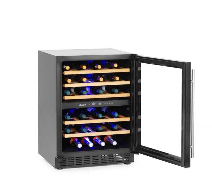 Frigorífico para vinho, 2 zonas, 46 garrafas, 133L, 220-240V/90W, 595x646x(H)830mm