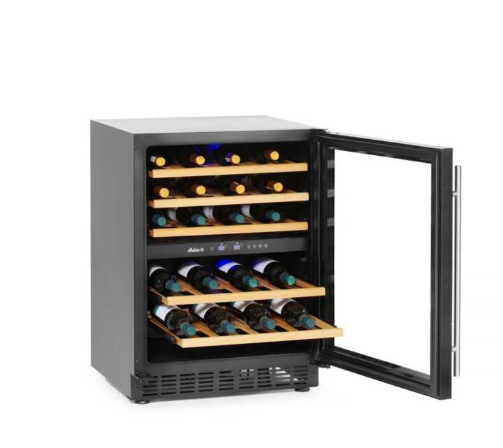 Frigorífico para vinho, 2 zonas, 46 garrafas, 133L, 220-240V/90W, 595x646x(H)830mm