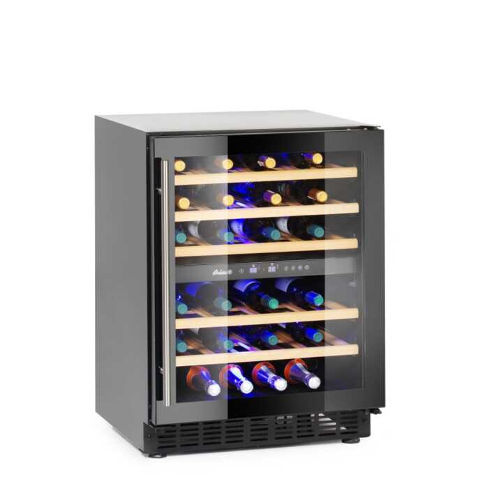 Frigorífico para vinho, 2 zonas, 46 garrafas, 133L, 220-240V/90W, 595x646x(H)830mm