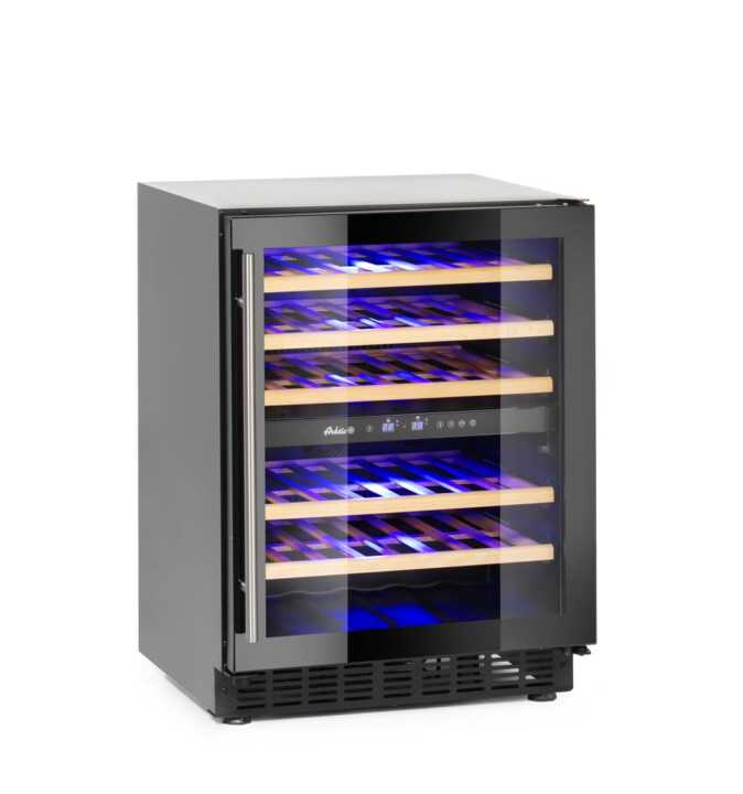 Frigorífico para vinho, 2 zonas, 46 garrafas, 133L, 220-240V/90W, 595x646x(H)830mm