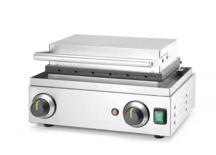 Máquina de fazer waffles em formato „Corn dog”, 230V/1550W, 390x378x(H)229mm