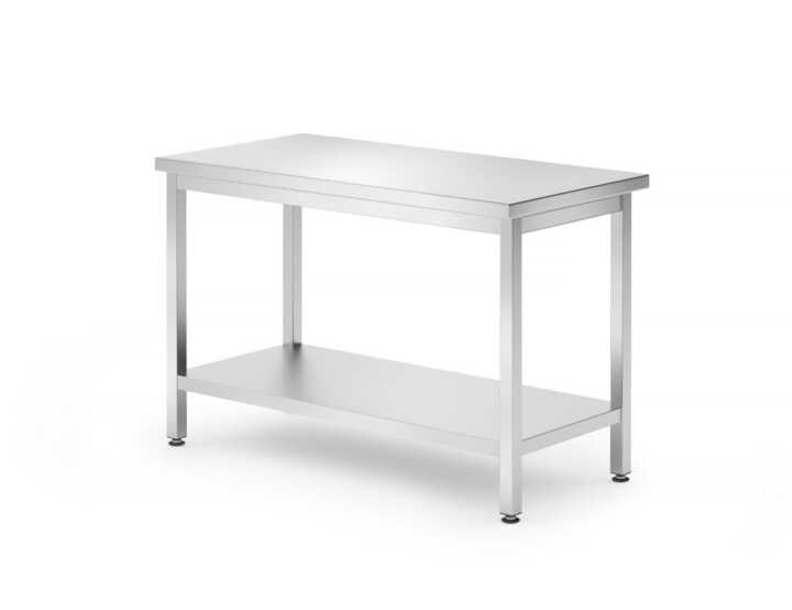 Mesa de trabalho central com prateleria - aparafusada, profundidade: 600mm, 1200x600x(H)850mm