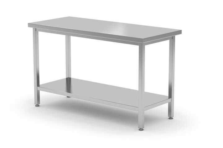 Mesa de trabalho central com prateleria - aparafusada, profundidade: 600mm, 1000x600x(H)850mm
